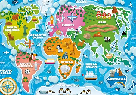 KS Games Haritalar 50 Parça Çocuk Puzzle