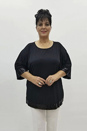 Miraggio Büyük Beden Tunik 98121 SİYAH