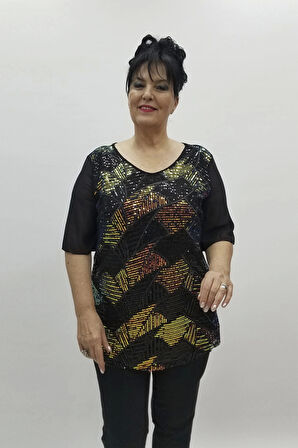 Miraggio Büyük Beden Abiye Bluz 98456 ORJİNAL