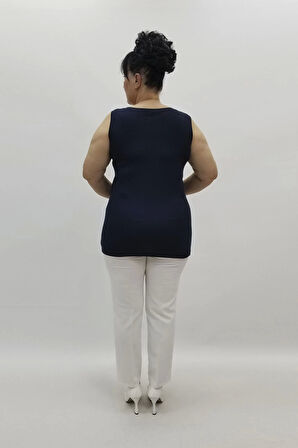 Miraggio Büyük Beden Bluz 98409 LACİVERT