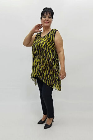 Miraggio Büyük Beden Tunik 98668 SARI