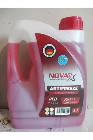 Novax Antifiriz Kırmızı 3 Litre -56 Derece Koruma Uzun Ömürlü Alman Formüllü