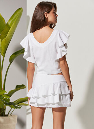 White by Nature Normal Bel Rahat Beyaz Kadın Şort 331412