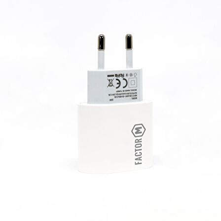 Factor M FM­PDC20W Type-C Hızlı Şarj Aleti Beyaz