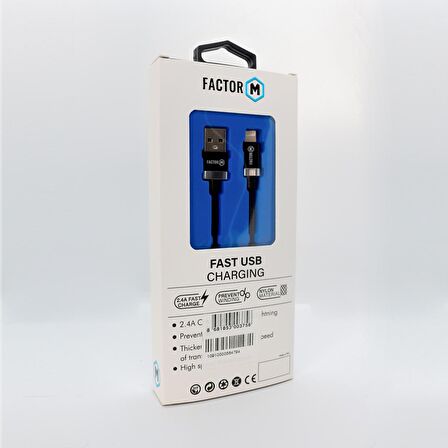 Factor-M Platinum Kablo 2.4A 20W UsbA To Lightning (FM-PCL)