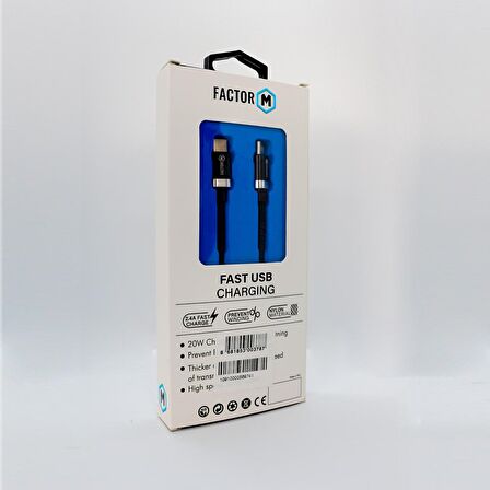 Factor-M Platinum Kablo 2.4A 20W Type-C To Type-C (FM-PCTT)