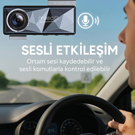 Mieco A11 Wifi/ 4K UHD/ 150° Ultra Geniş Açı/ GPS/ ADAS/ Ön+Arka Araç Kamerası (2025)+Hafıza Kartı Hediye