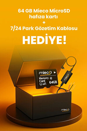Mieco G4 2K QHD / GPS / 4G / Wifi / 140° Geniş Açı / Gece Görüşü / Ön + Arka Kamera / Sim Kartlı Araç Kamerası (2025) + Hafıza Kartı ve Park Kiti Hediyeli