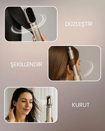 Mieco Aria 8 In 1 Iyon Özellikli Saç Kurutma Ve Şekillendirme Seti - Pink