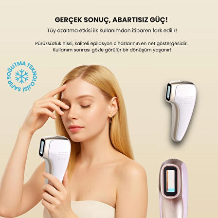 Mieco Safir Soğutma Özellikli ipl Lazer Epilasyon Aleti (Safir Cam)- Lila + Gözlük ve Çanta Hediyeli