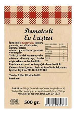 Tellioğlu Domatesli Erişte 500 gr