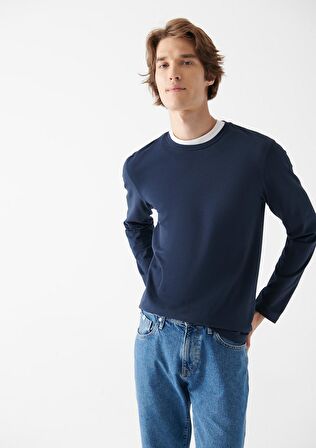 Mavi Uzun Kollu Lacivert Basic Tişört 062477-27308