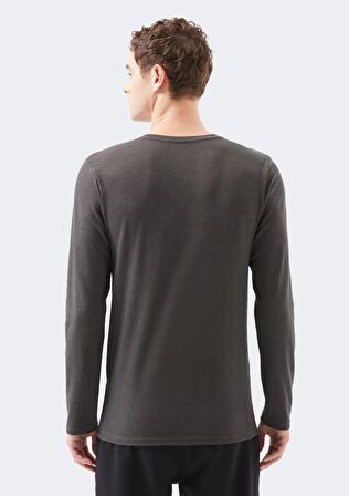 Mavi Uzun Kollu Gri Basic Tişört 062477-27310