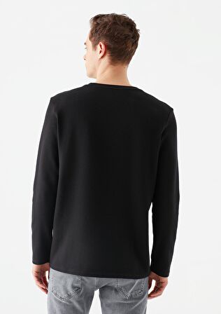 Mavi Uzun Kollu Siyah Basic Tişört 064622-21842