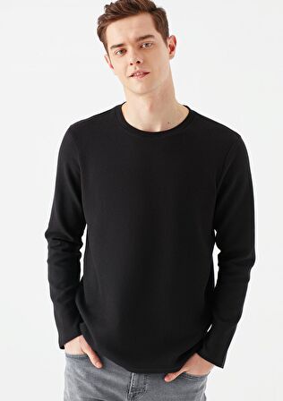Mavi Uzun Kollu Siyah Basic Tişört 064622-21842