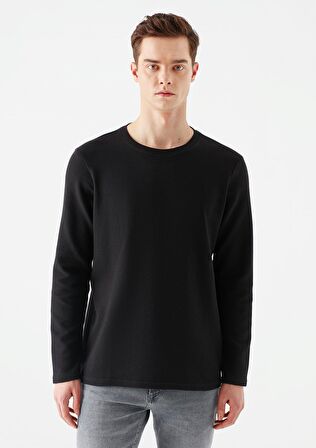 Mavi Uzun Kollu Siyah Basic Tişört 064622-21842