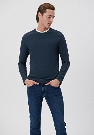 Mavi Uzun Kollu Lacivert Basic Tişört 064622-26828