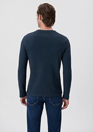 Mavi Uzun Kollu Lacivert Basic Tişört 064622-26828