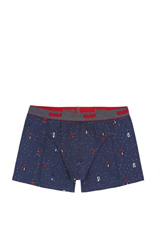 Mavi Desenli Lacivert Boxer 091711-28417