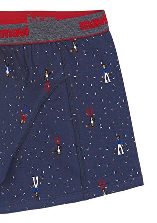 Mavi Desenli Lacivert Boxer 091711-28417