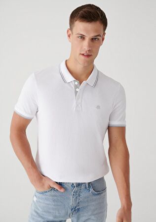 Mavi Beyaz Polo Tişört 064164-27879