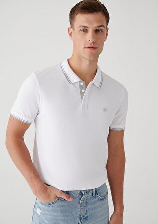 Mavi Beyaz Polo Tişört 064164-27879