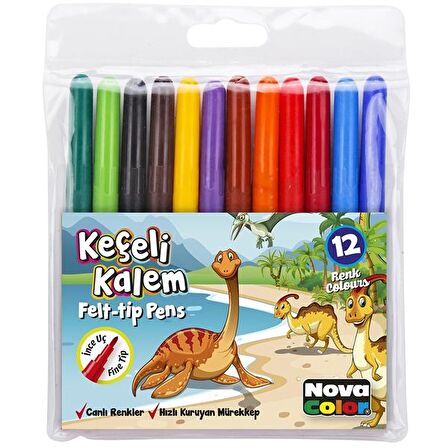 Nova Color Keçeli Kalem 12 Li Set NC-620