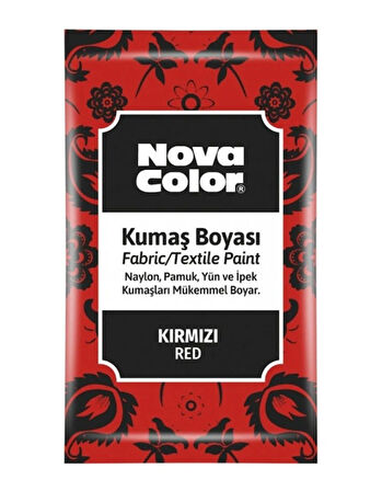 Nova Color Toz Kumaş Boyası Kırmızı - 4 adet