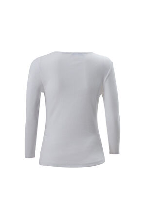 Kadın Önü Payetli Kalp Desenli Uzun Kollu Bluz