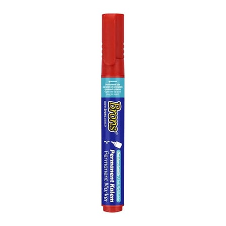BRONS BR-9622 DOLDURULABİLİR YUVARLAK UÇ KIRMIZI PERMANENT MARKER KALEM