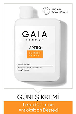 Gaia London Lekeli Ciltler Için Antioksidan Destekli 50spf Uva/uvb Güneş Kremi