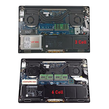 RETRO Dell Precision M5510, XPS 15-9550, RRCGW Notebook Bataryası - 6 Cell - 58Wh
