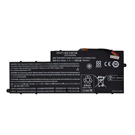 RETRO Acer Aspire V5-122P, V5-132P, AC13C34 Notebook Bataryası