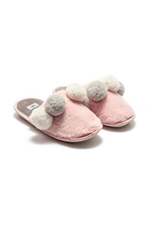 Twigy Ponpom Pembe Kadın Panduf Terlik YY0055