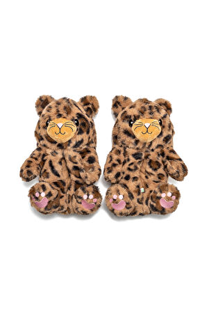 Twigy Leopar Pako Sevimli Pelüş Panduf Ev Terlik
