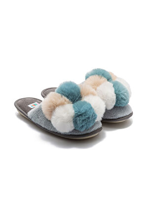 Twigy Tess Mavi Tüylü Ev Terliği 36 41