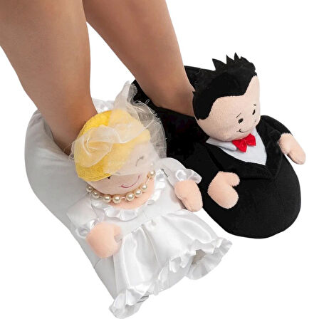 Twigy GG0549 Tw Gelin Damat Siyah/Beyaz  Kadın Panduf