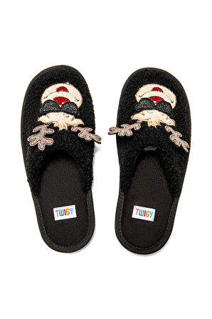 TWIGY TW HAPPY SİYAH KADIN EV TERLİK 37/41