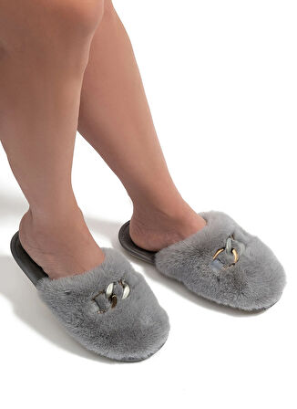 Twigy Gri Kadın Ev Terliği GG0150