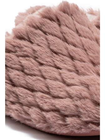 Twigy Beyonce Kadın Peluş Ev Terliği Pudra 37/41