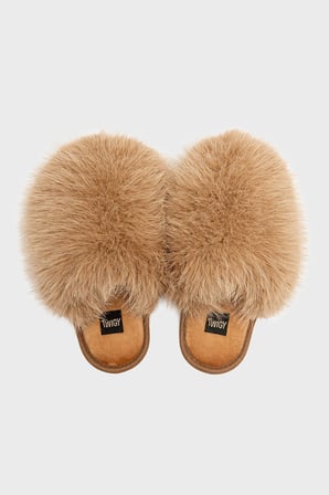 Twigy Tw Ella Peluş Terlik Kadın TERLİK JJ0305 AÇIK KAHVE