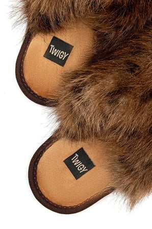 Twigy Ella Peluş Kadın Ev Terliği Leopar-Kahverengi 37/41