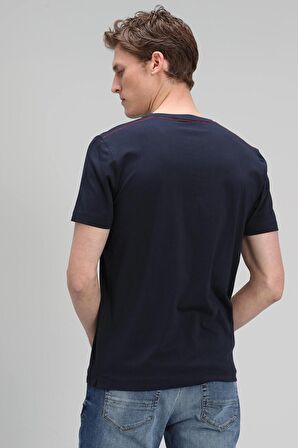 Monato Modern Grafik T- Shirt Lacivert
