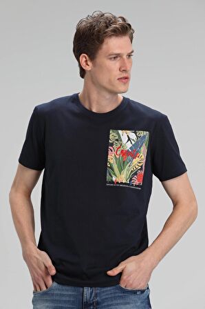 Monato Modern Grafik T- Shirt Lacivert