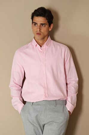 Danıel Erkek Smart Gömlek Comfort Slim Fit Pembe