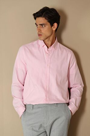 Danıel Erkek Smart Gömlek Comfort Slim Fit Pembe