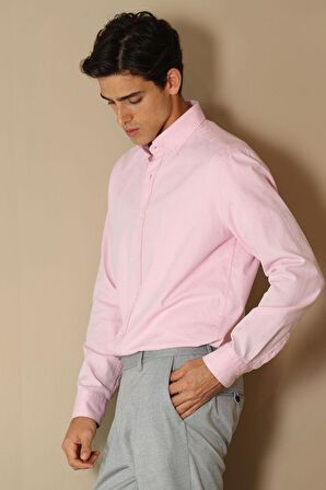 Danıel Erkek Smart Gömlek Comfort Slim Fit Pembe