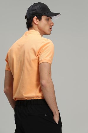 Laon Spor Polo Yaka Erkek Tişört Turuncu
