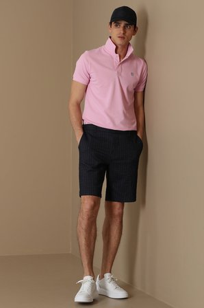 Laon Spor Polo Yaka Erkek Tişört Pembe