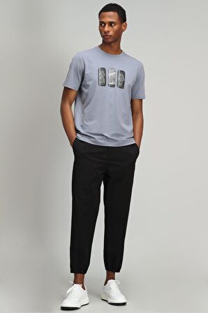 Lufian Erkek Chrıst Modern Grafik T-Shirt 627111020114 Koyu Gri